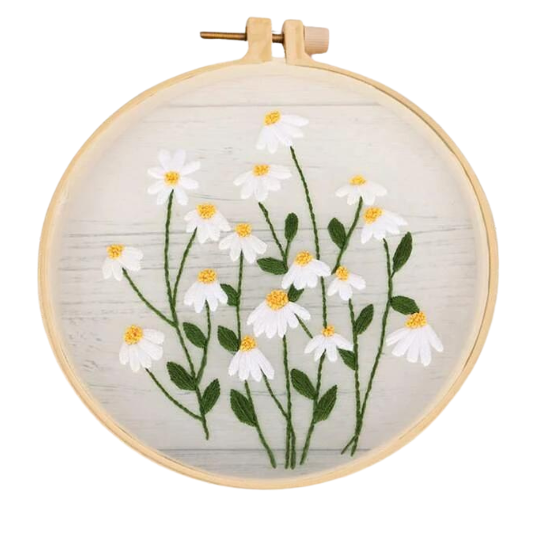 Kit de broderie DIY - Délicates marguerites